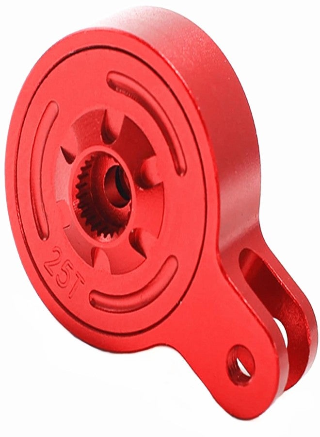 RCJTCQX Aluminum 25T Servo Saver with Fixed Link Upgrades Part for 1/10 Big Rock 3S BLX,Granite/Senton 3S BLX & Mega 550,Kraton/Outcast 4S BLX,1/8 Typhon 3S BLX& Mega 550 (Red) - Image 3